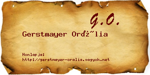 Gerstmayer Orália névjegykártya